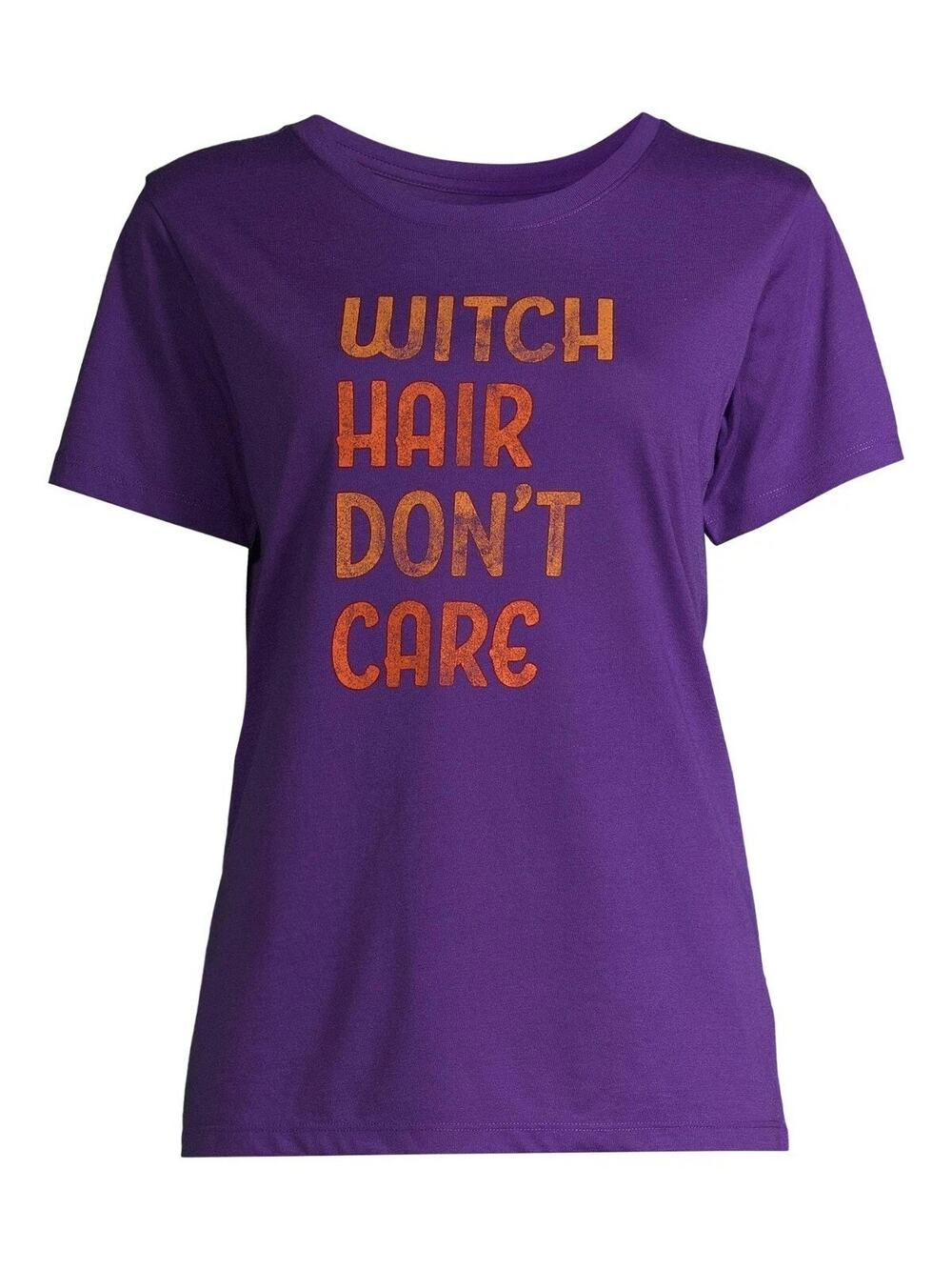 New Halloween Purple Women's - Witch Hair Don't Care - T-Shirt Size L